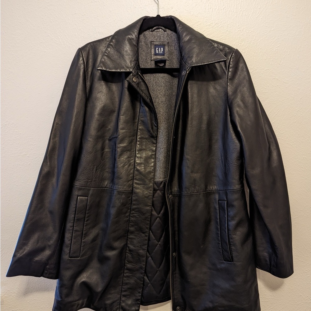 Gap Black Leather Jacket - image 1
